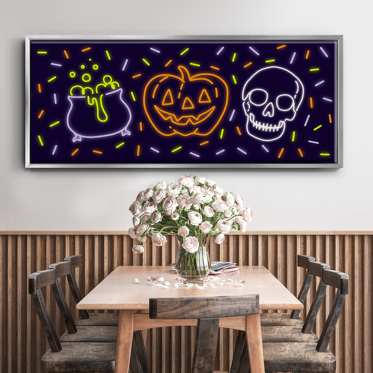 Neon Halloween Collection D - Floater Framed Canvas Print