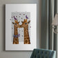 Kissing Giraffes with Birds Premium Gallery Wrapped Canvas - Ready to Hang