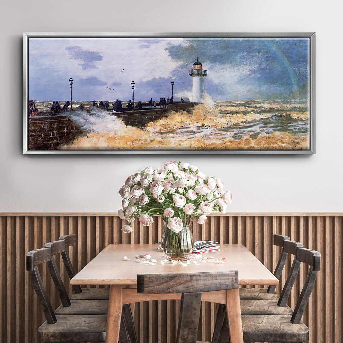 The Jetty at Le Havre, 1868 - Floater Framed Canvas Print