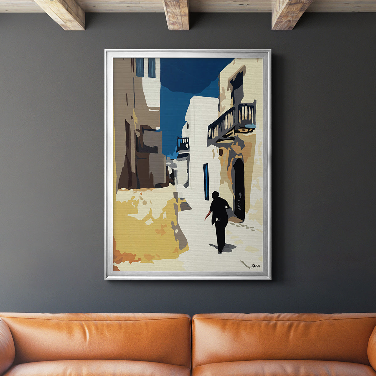 Mykonos 3 - Modern Framed Canvas Print