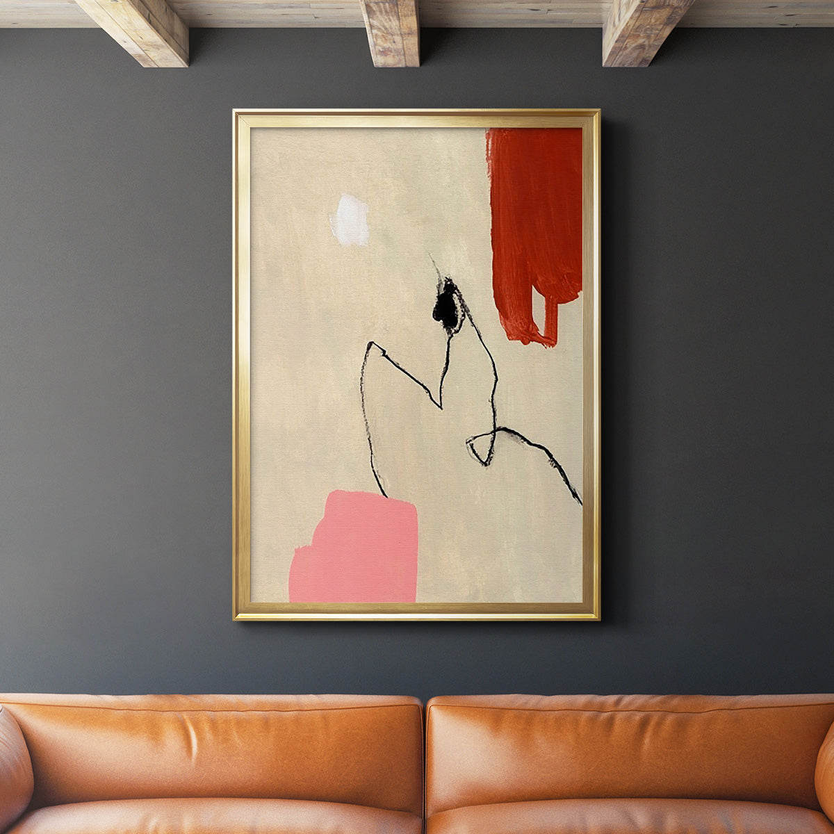 Terra Rosa Abstract II - Modern Framed Canvas Print