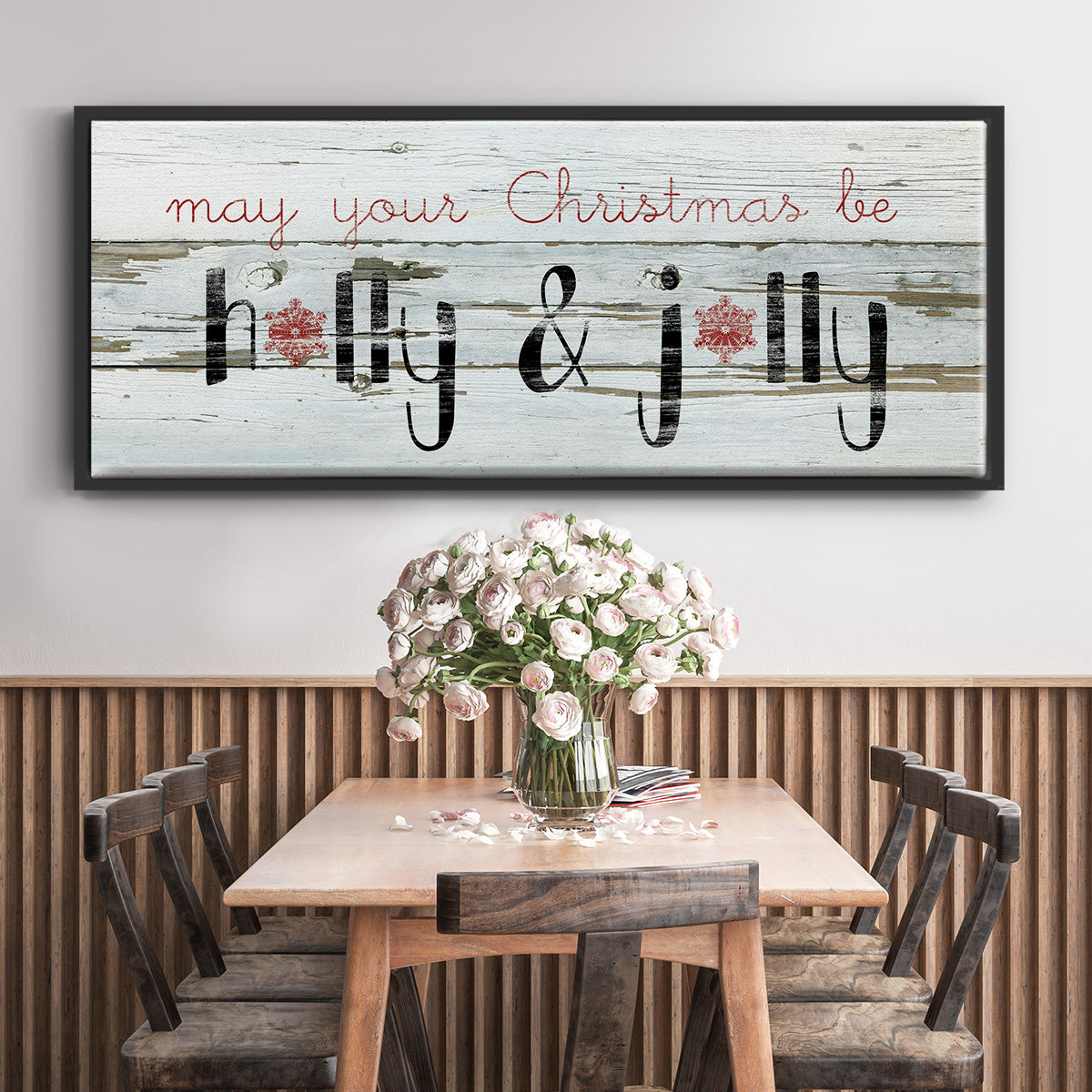 Holly & Jolly - Floater Framed Canvas Print