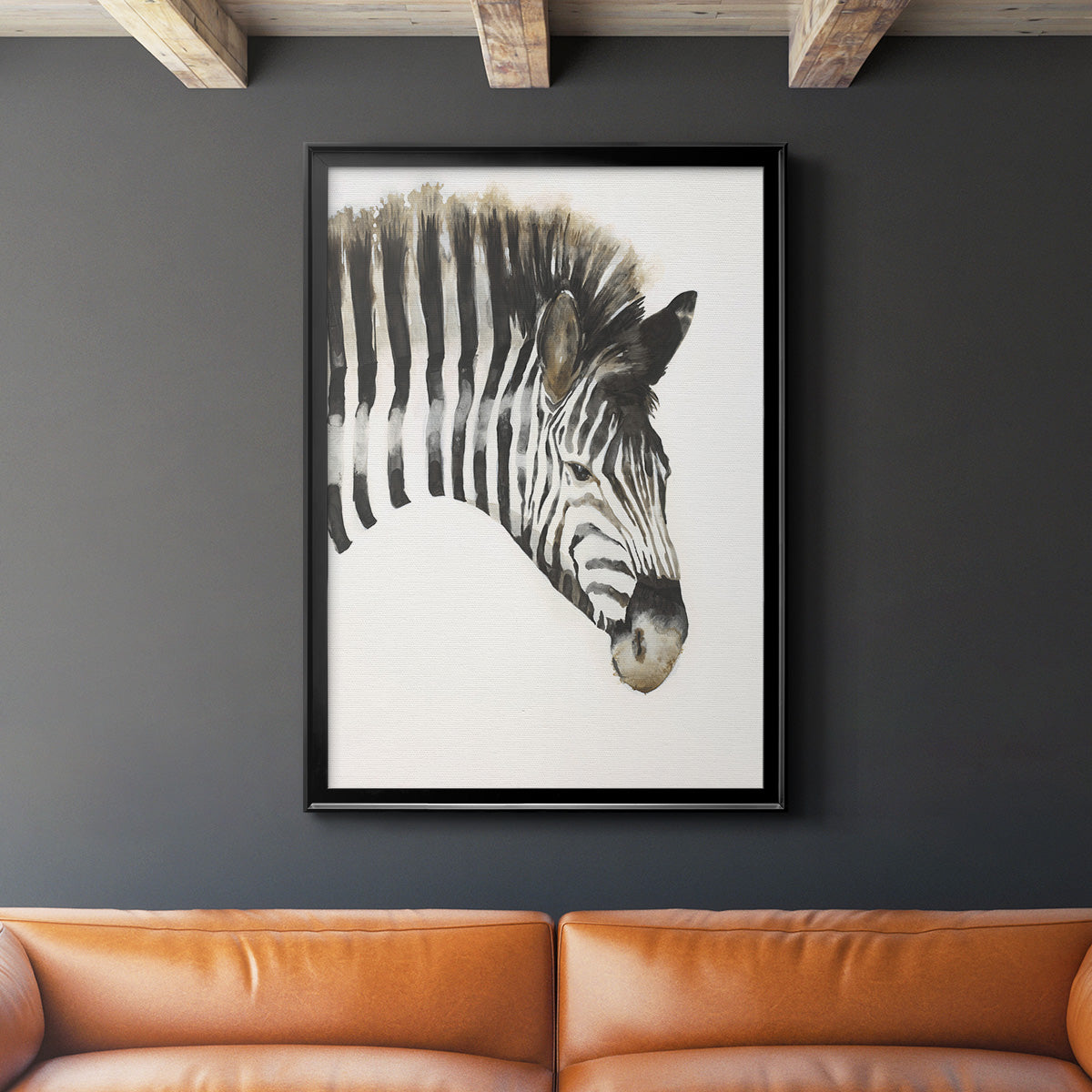 Zebra Stripes - Modern Framed Canvas Print