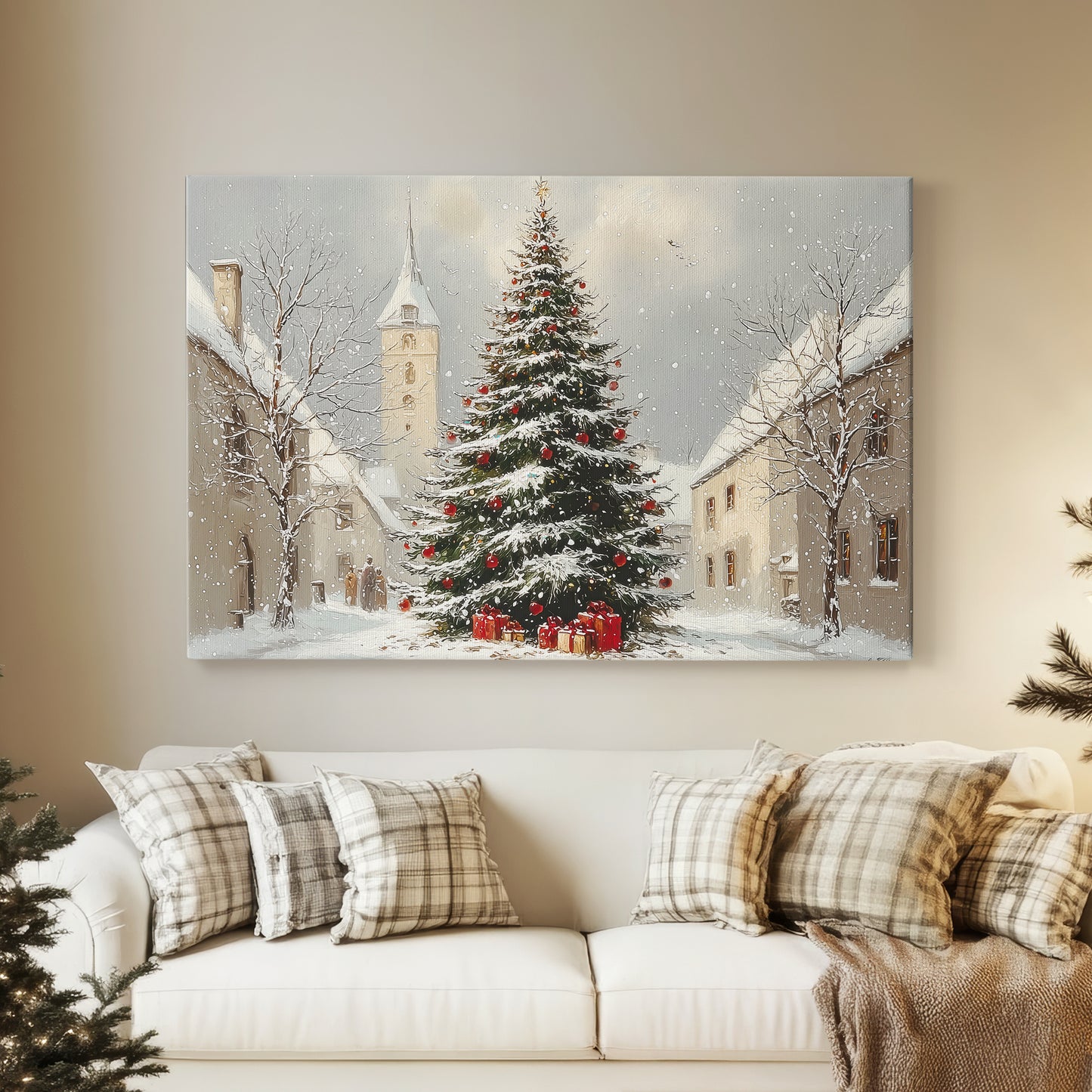 Silver Evergreen at Dawn - Canvas Art Print