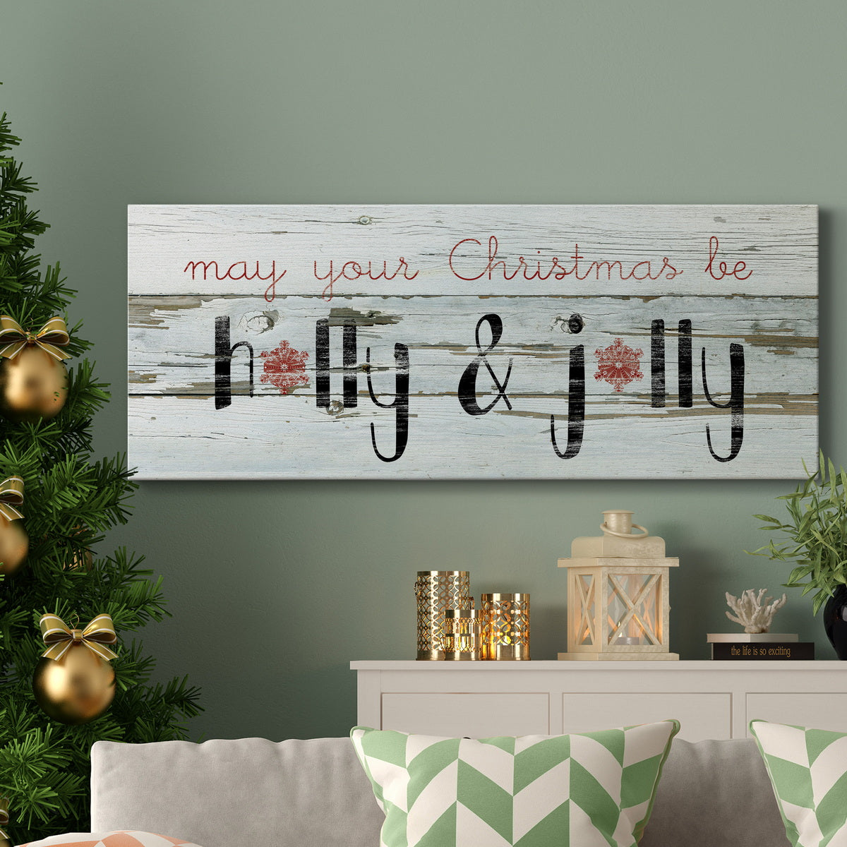 Holly & Jolly Premium Gallery Wrapped Canvas - Ready to Hang