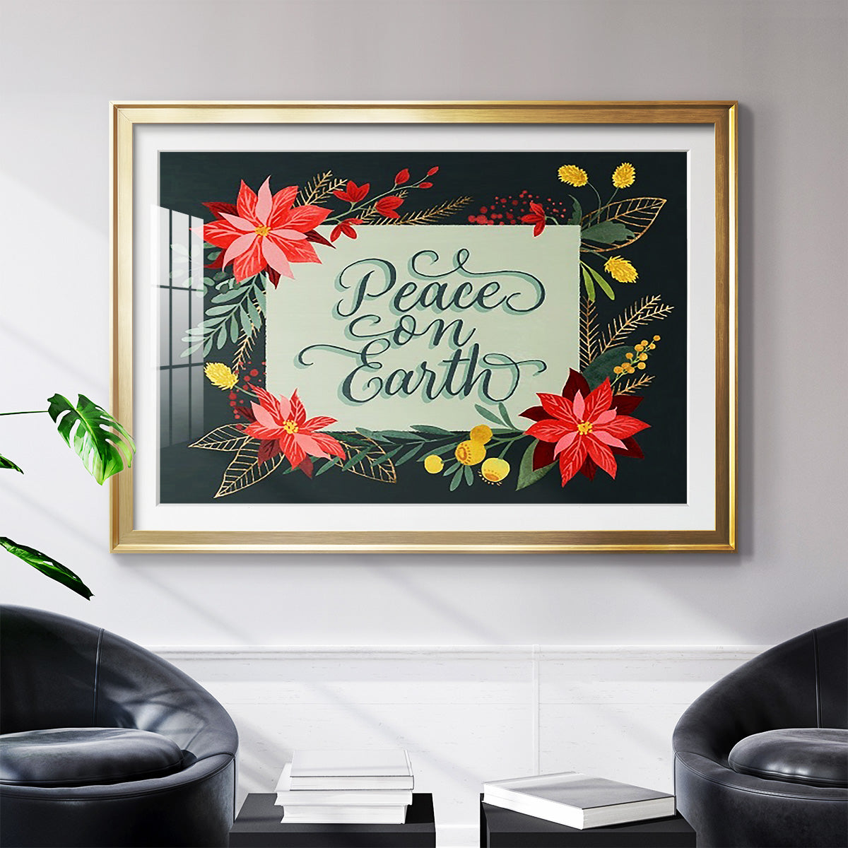 Bright Christmas Night  II - Modern Framed Art Print