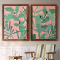 Pink and Green Birds of Paradise I - Premium Framed Canvas 2 Piece Set - Ready to Hang