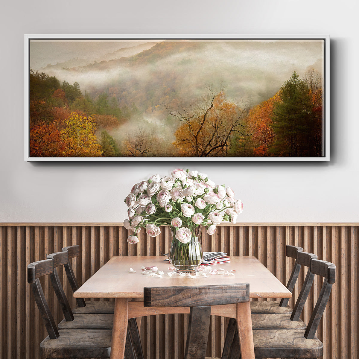 Photography Study Autumn Mist - Floater Framed Canvas Print