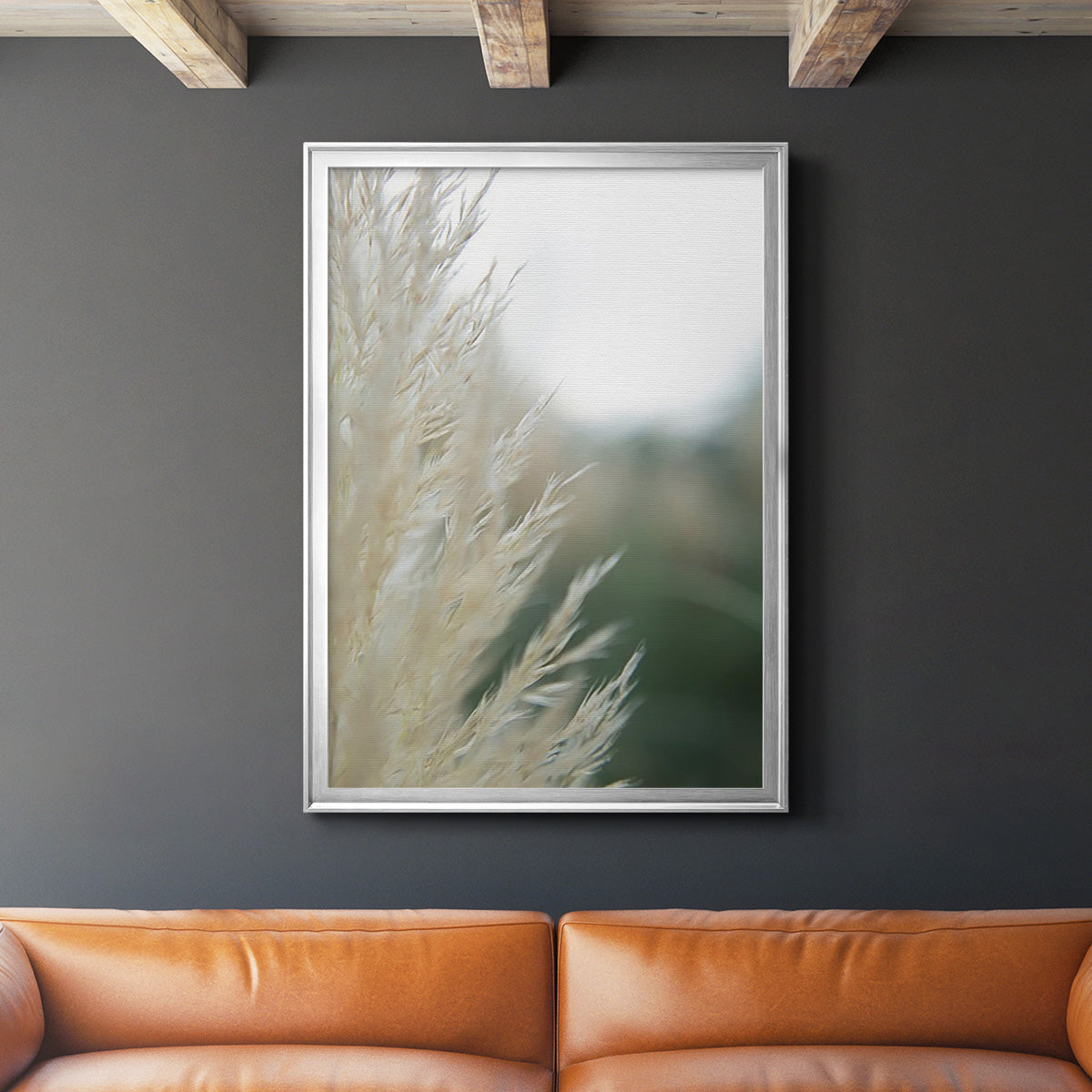 Subtle Grasses I - Modern Framed Canvas Print