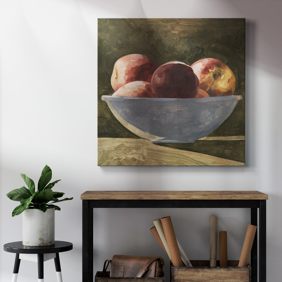 Bowl of Peaches II-Premium Gallery Wrapped Canvas - Ready to Hang