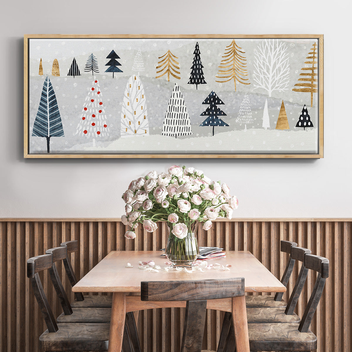 Christmas Chalet Collection D - Floater Framed Canvas Print