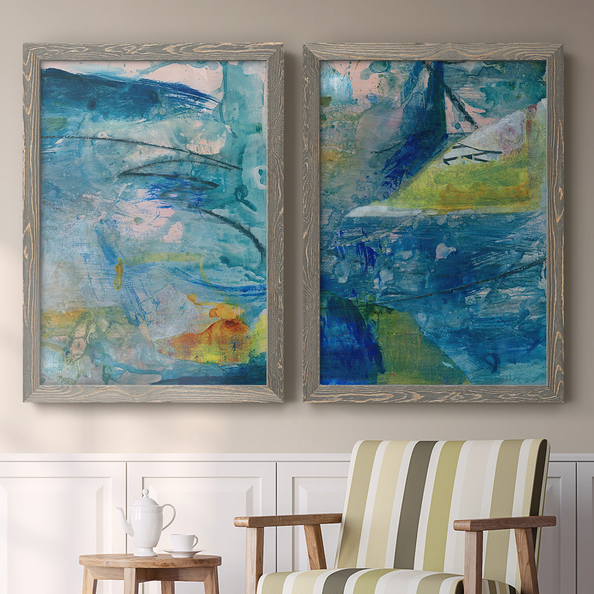 Spring Winds V - Premium Framed Canvas 2 Piece Set - Ready to Hang