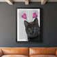 Black Cat Valentines - Modern Framed Canvas Print