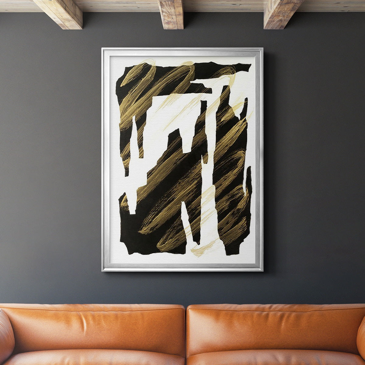 Onyx Obelisks IV - Modern Framed Canvas Print