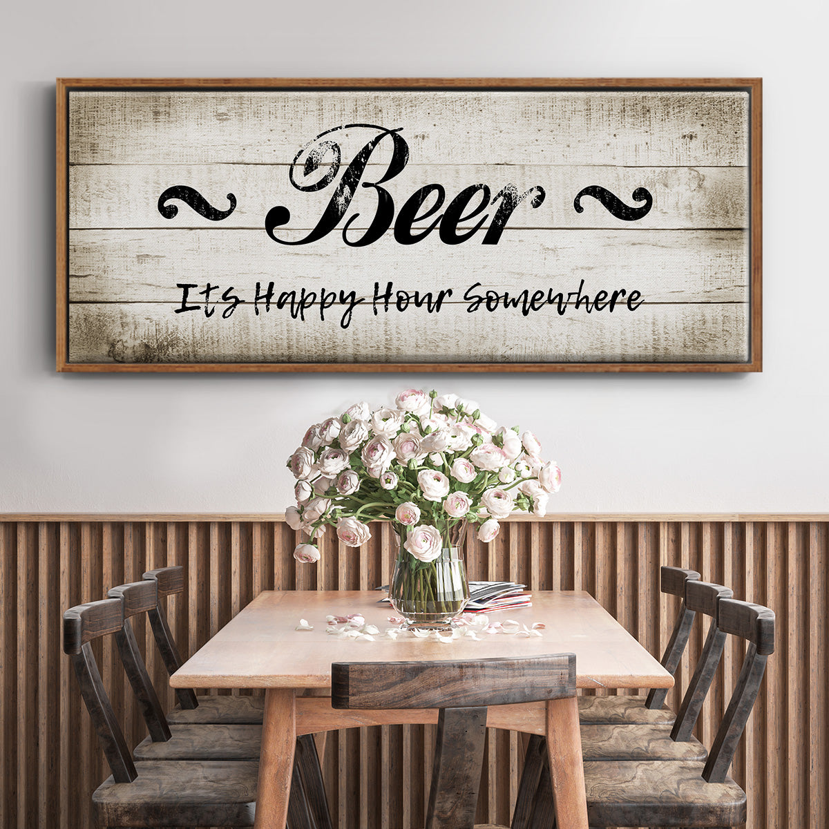 Beer Happy Hour - Floater Framed Canvas Print