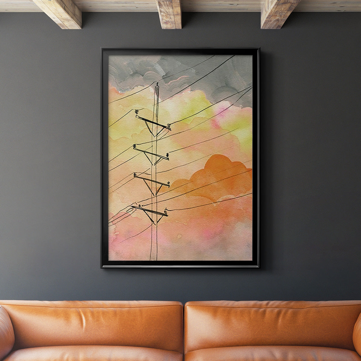 Cloudy Communication I - Modern Framed Canvas Print