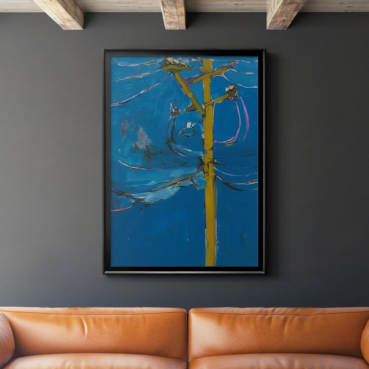 Wires IV - Modern Framed Canvas Print