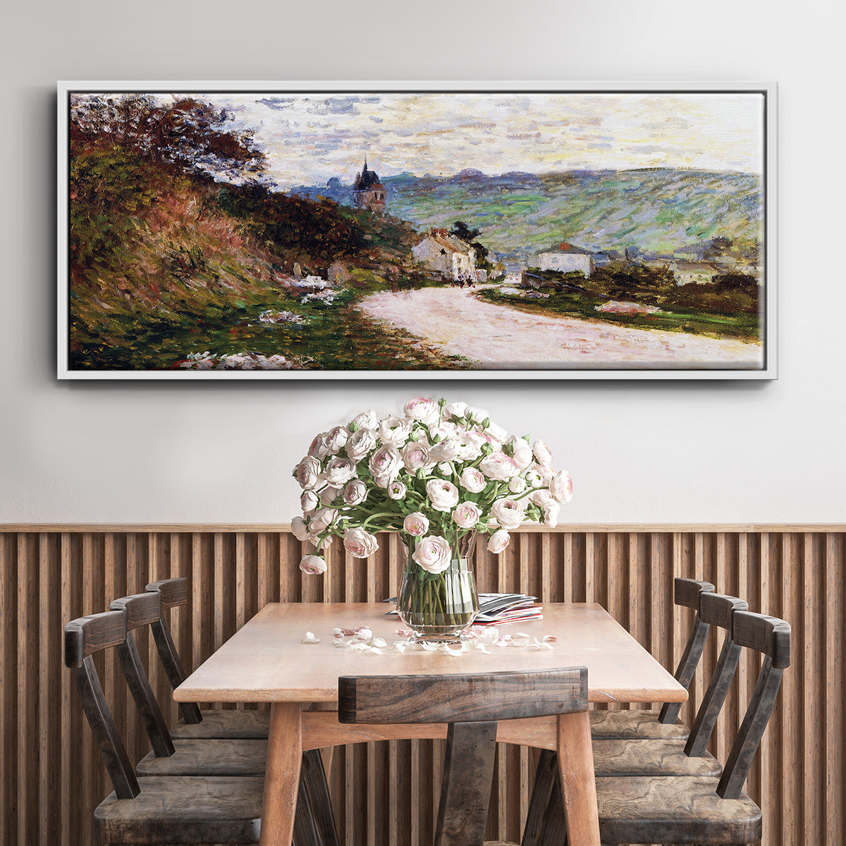 The Road at Vétheuil, 1878 - Floater Framed Canvas Print