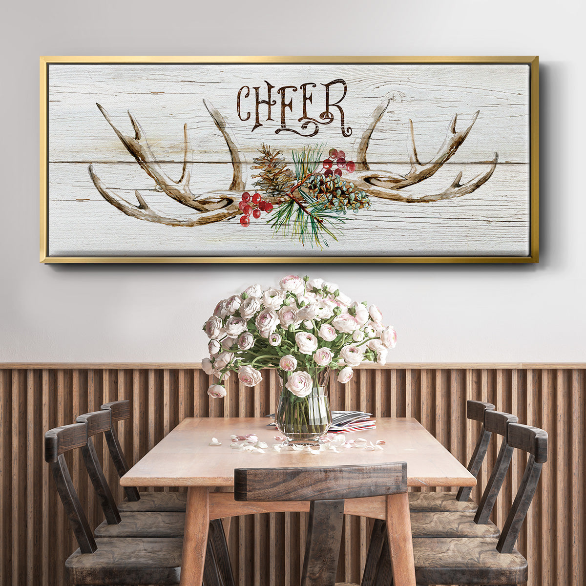 Rustic Cheer - Floater Framed Canvas Print