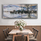 The Seine at Port Villez, Snow Effect, 1885 - Floater Framed Canvas Print