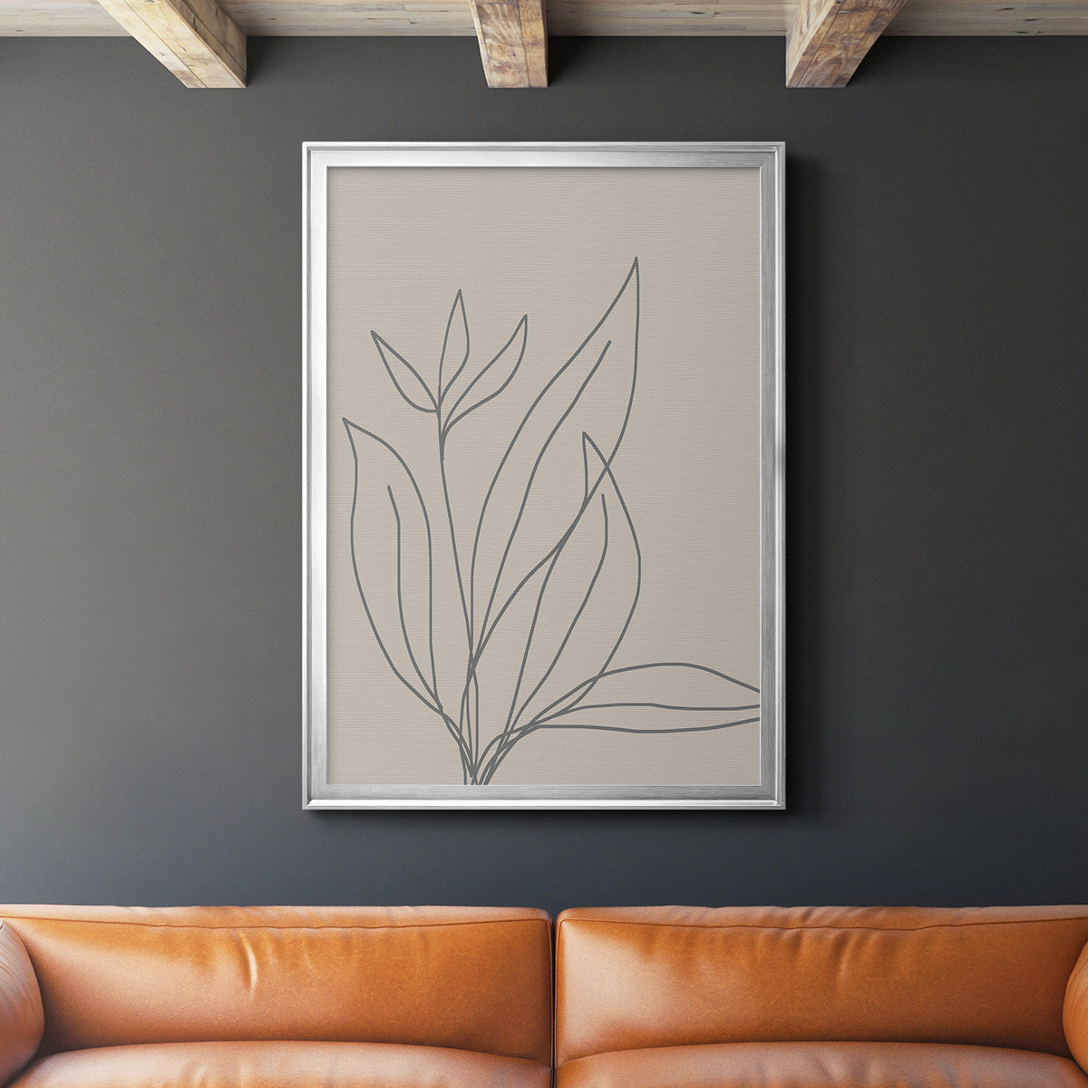 Neutral Lines I - Modern Framed Canvas Print