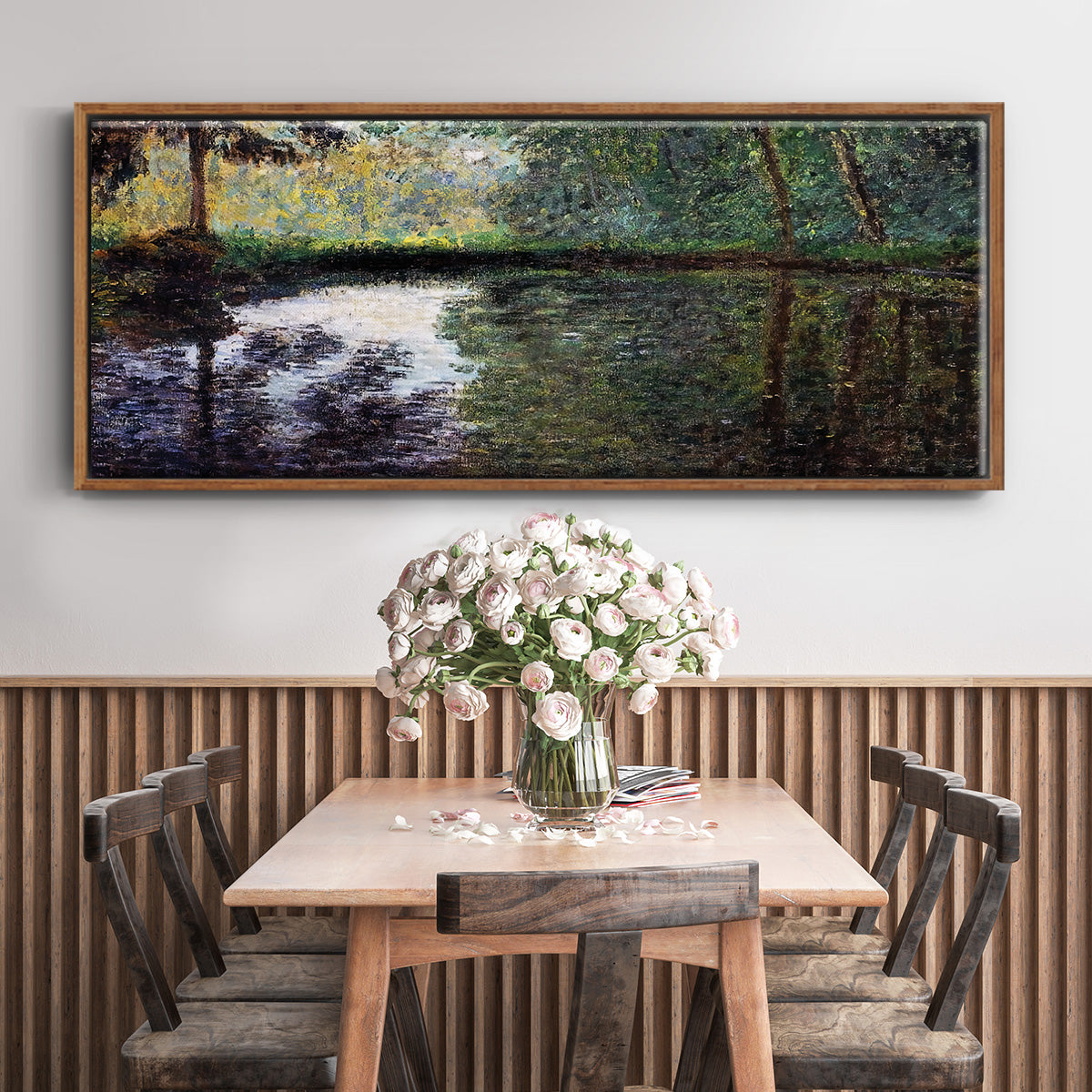 The Pond at Montgeron 2, 1876 - Floater Framed Canvas Print