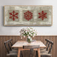Burlap Music Snowflakes - Floater Framed Canvas Print