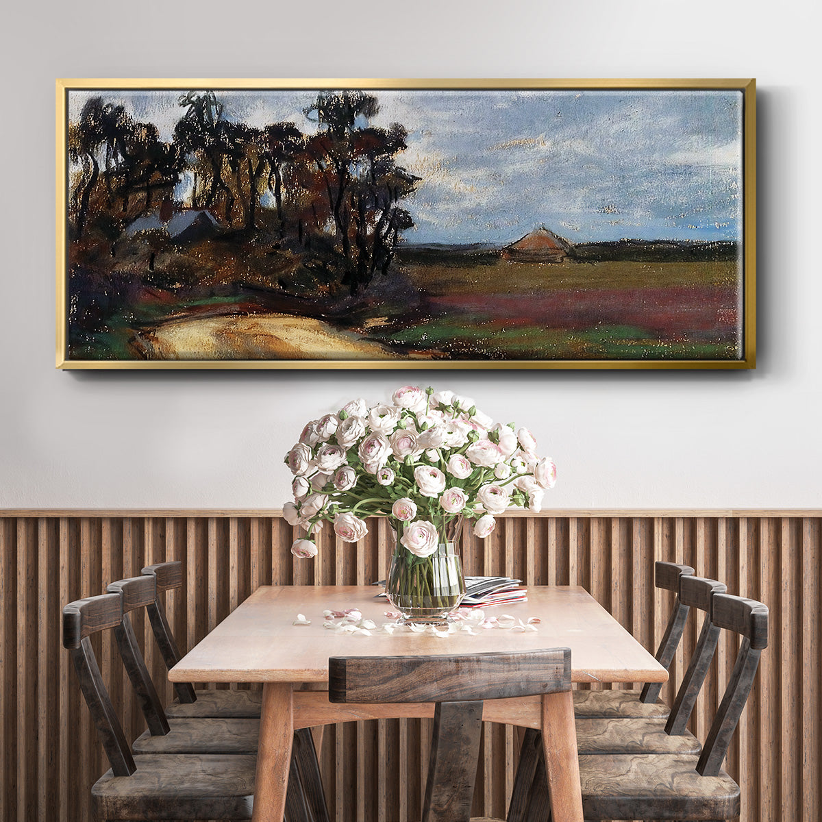The Road and the House - Floater Framed Canvas Print