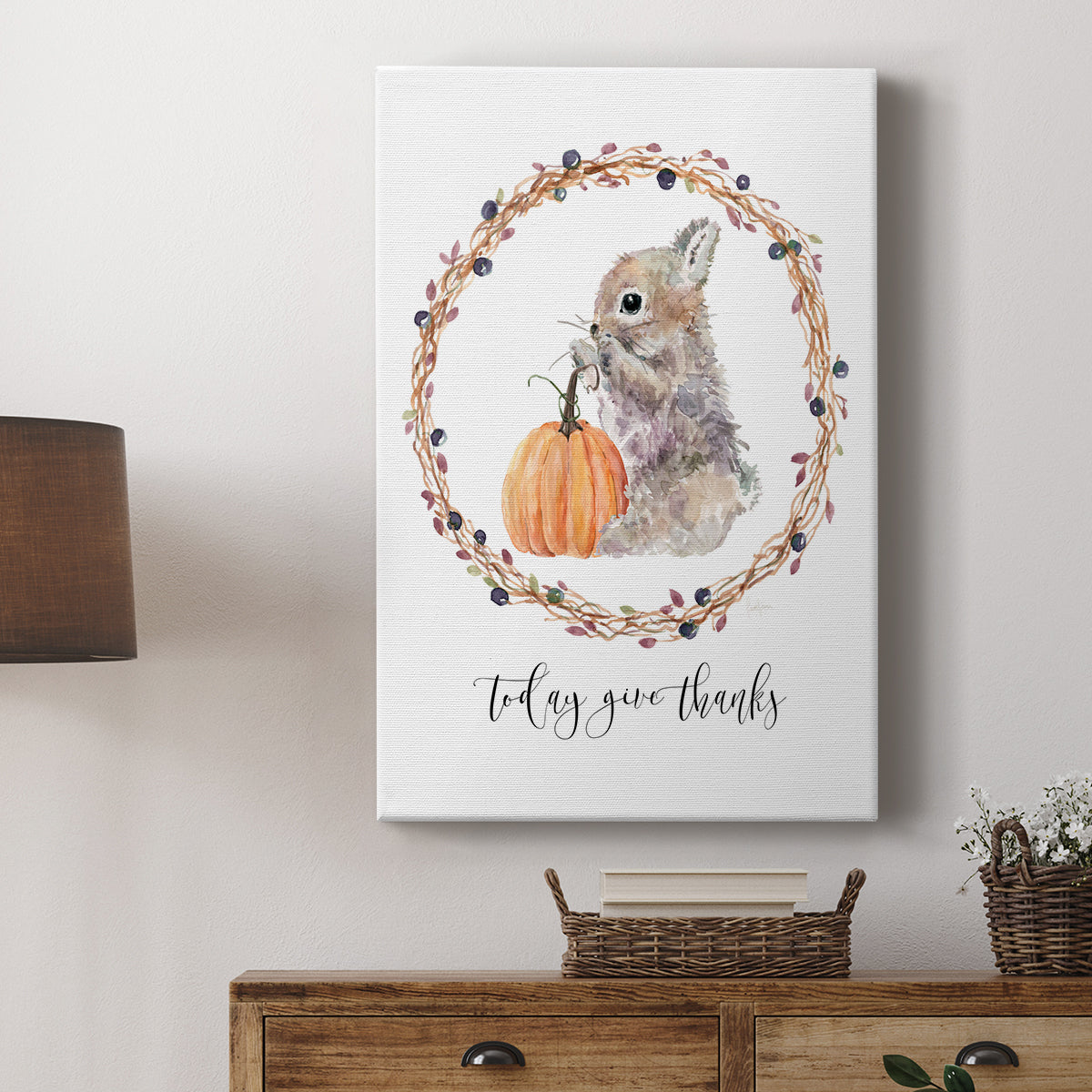 Harvest Home Bunny - Canvas Art Print