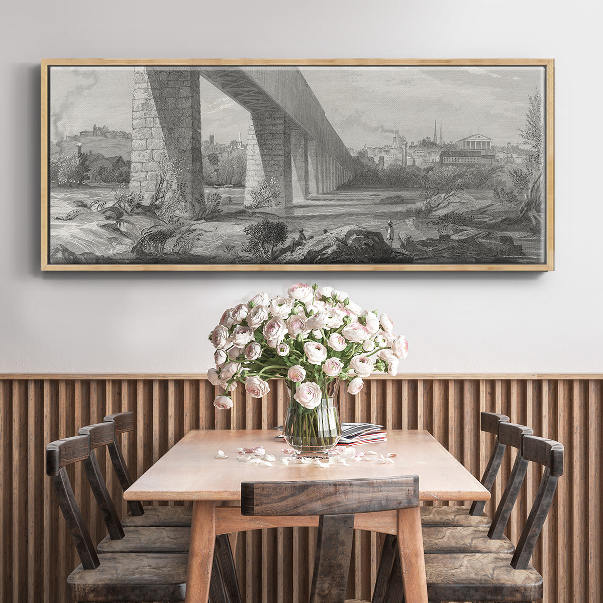 Richmond from the James - Floater Framed Canvas Print