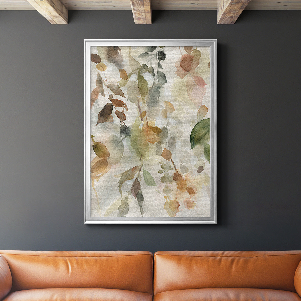 Cascading Nature II - Modern Framed Canvas Print