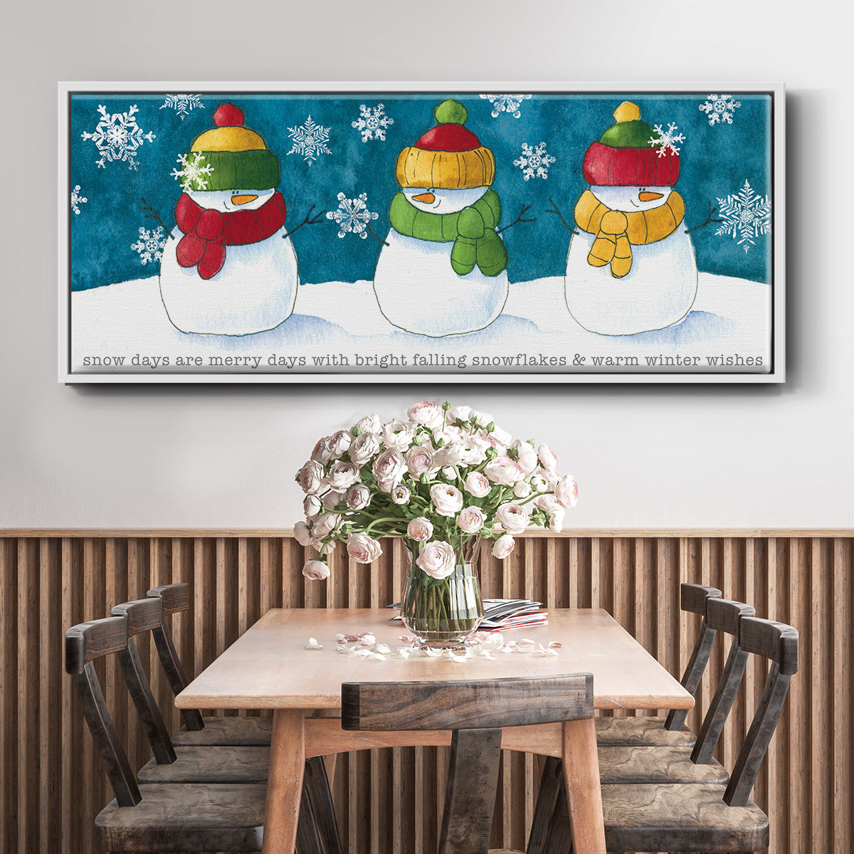 A Frosty Kiss - Floater Framed Canvas Print
