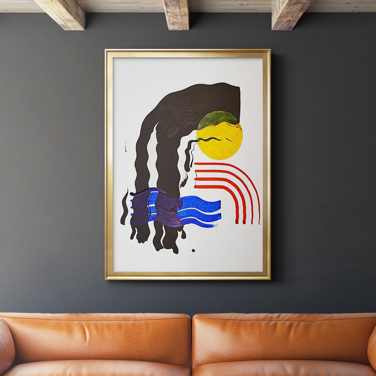 Shifting I - Modern Framed Canvas Print
