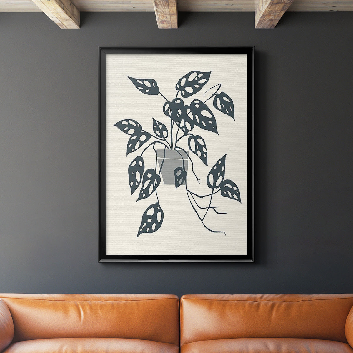Growing Leaves I - Modern Framed Canvas Print