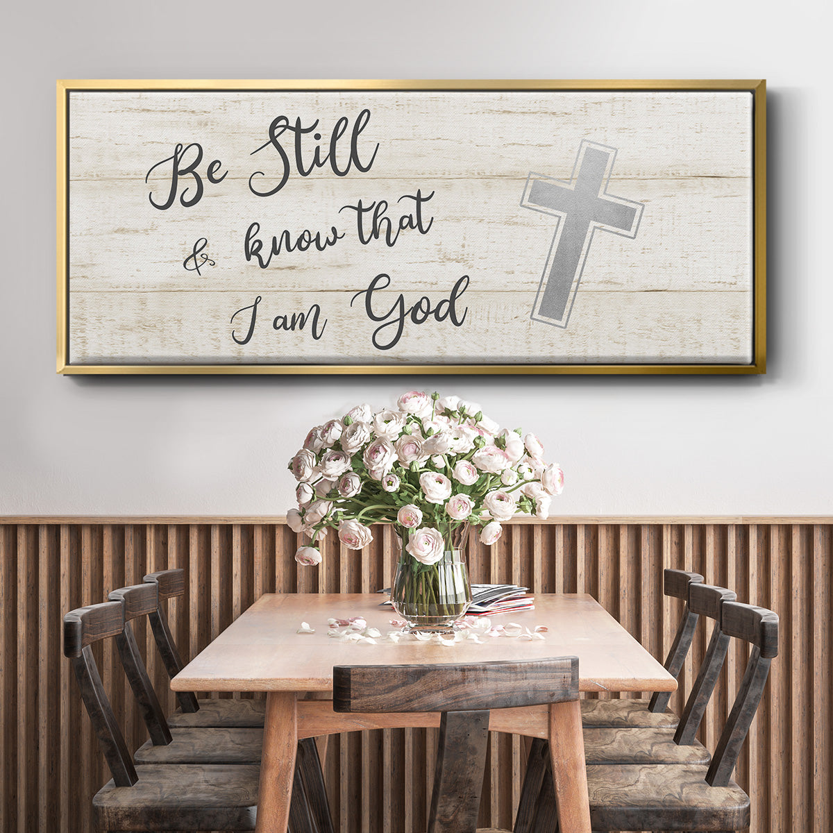 Be Still Cross - Floater Framed Canvas Print