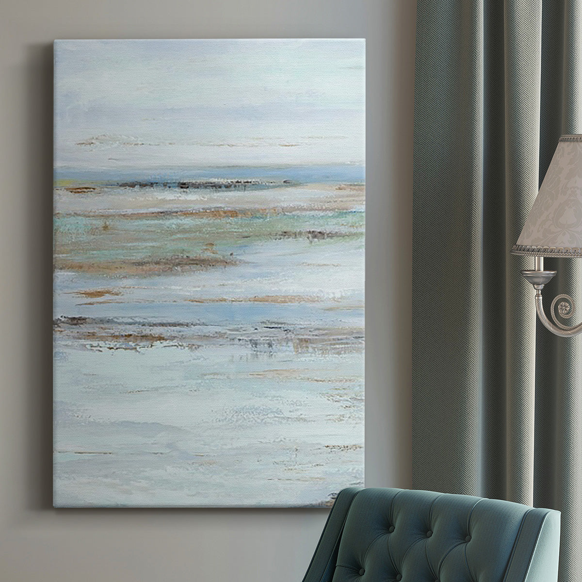 Muted Misty Marsh I Premium Gallery Wrapped Canvas - Ready to Hang