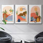 Palm Frond Flow I - Framed Premium Gallery Wrapped Canvas L Frame 3 Piece Set - Ready to Hang