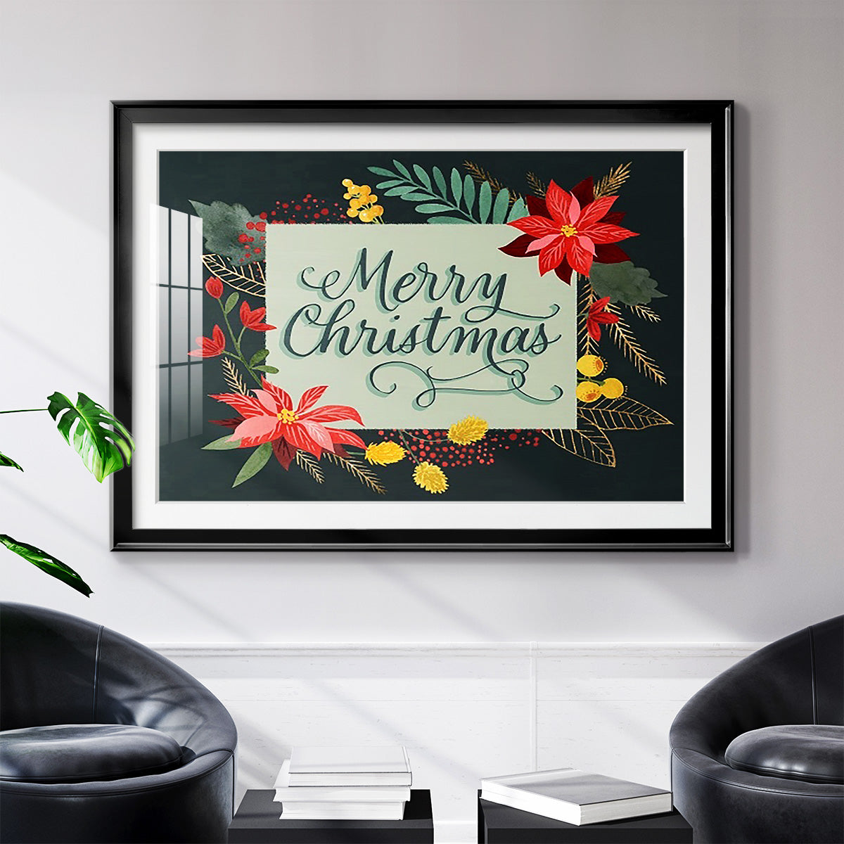 Bright Christmas Night  I - Modern Framed Art Print