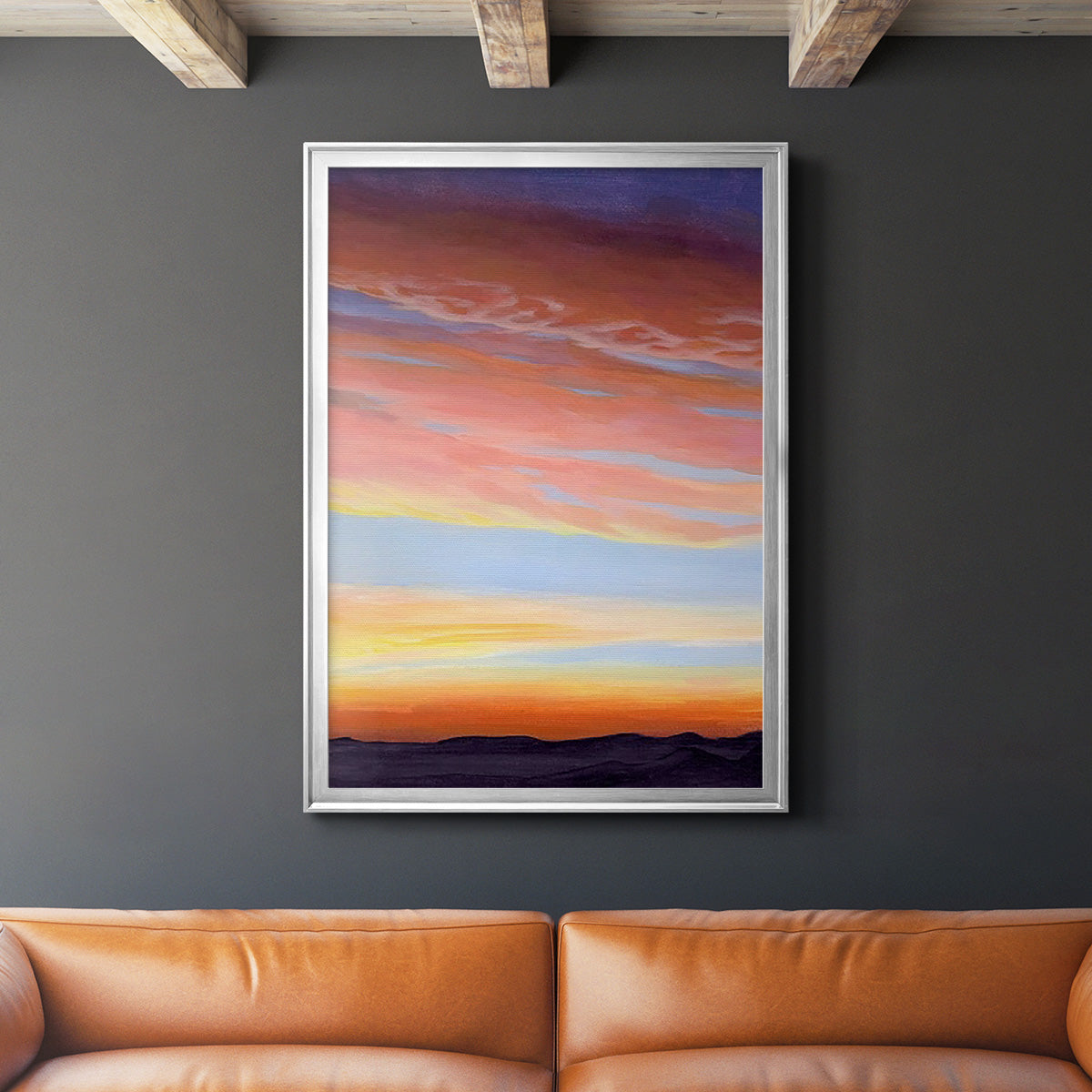 Ignited Dusk II - Modern Framed Canvas Print