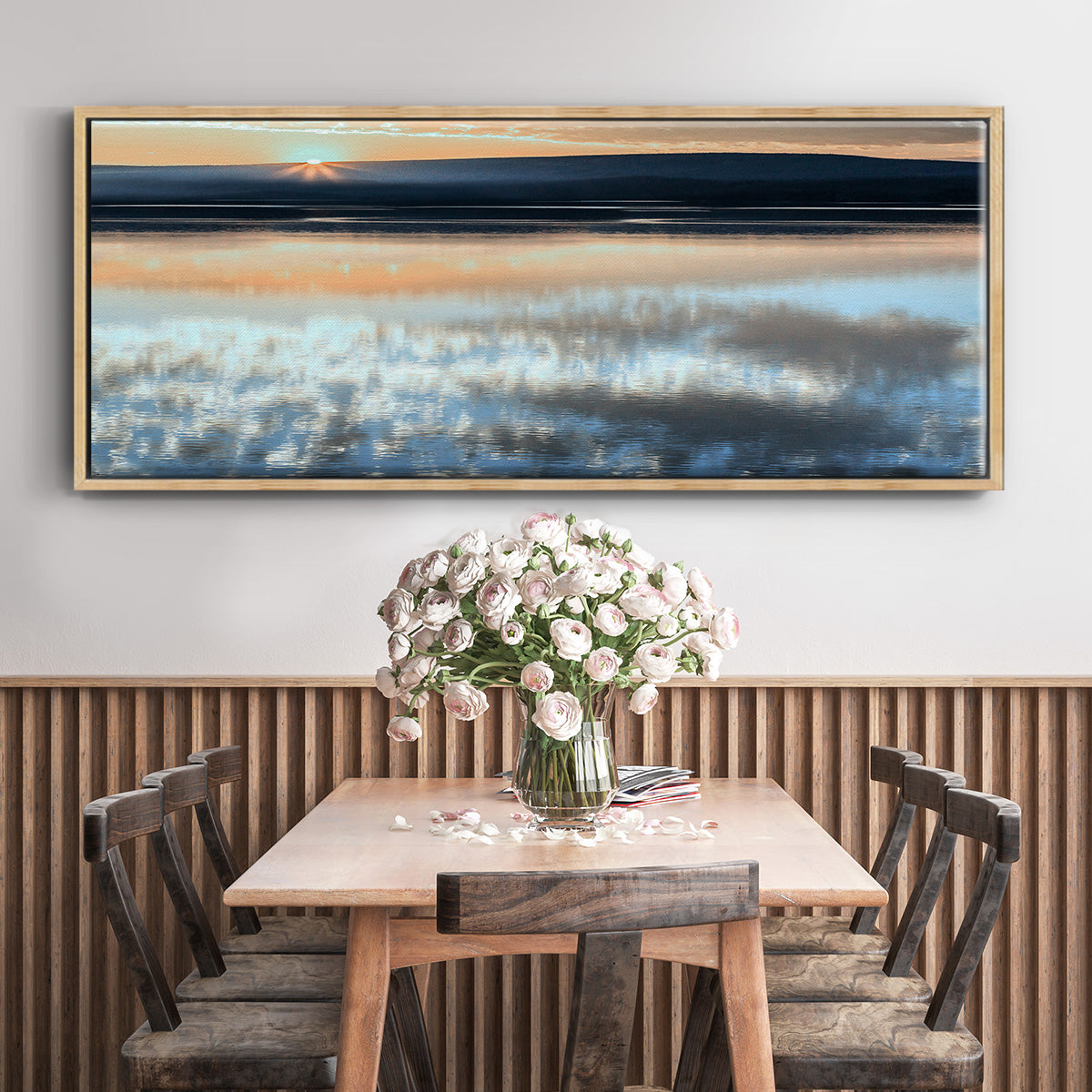 Serene Sunrise - Floater Framed Canvas Print