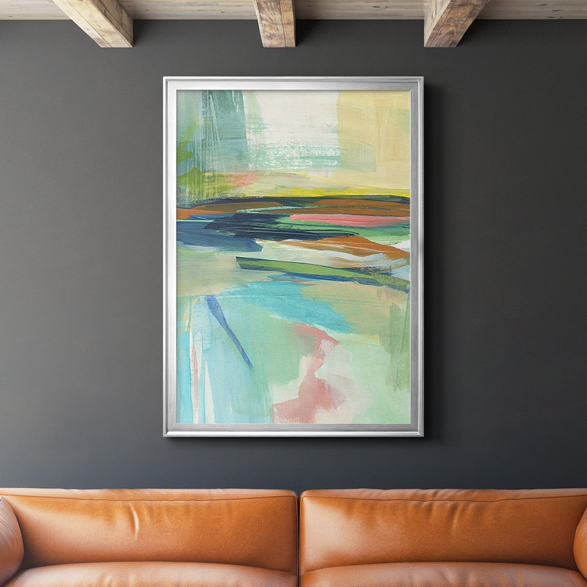 Radiant Horizon II - Modern Framed Canvas Print