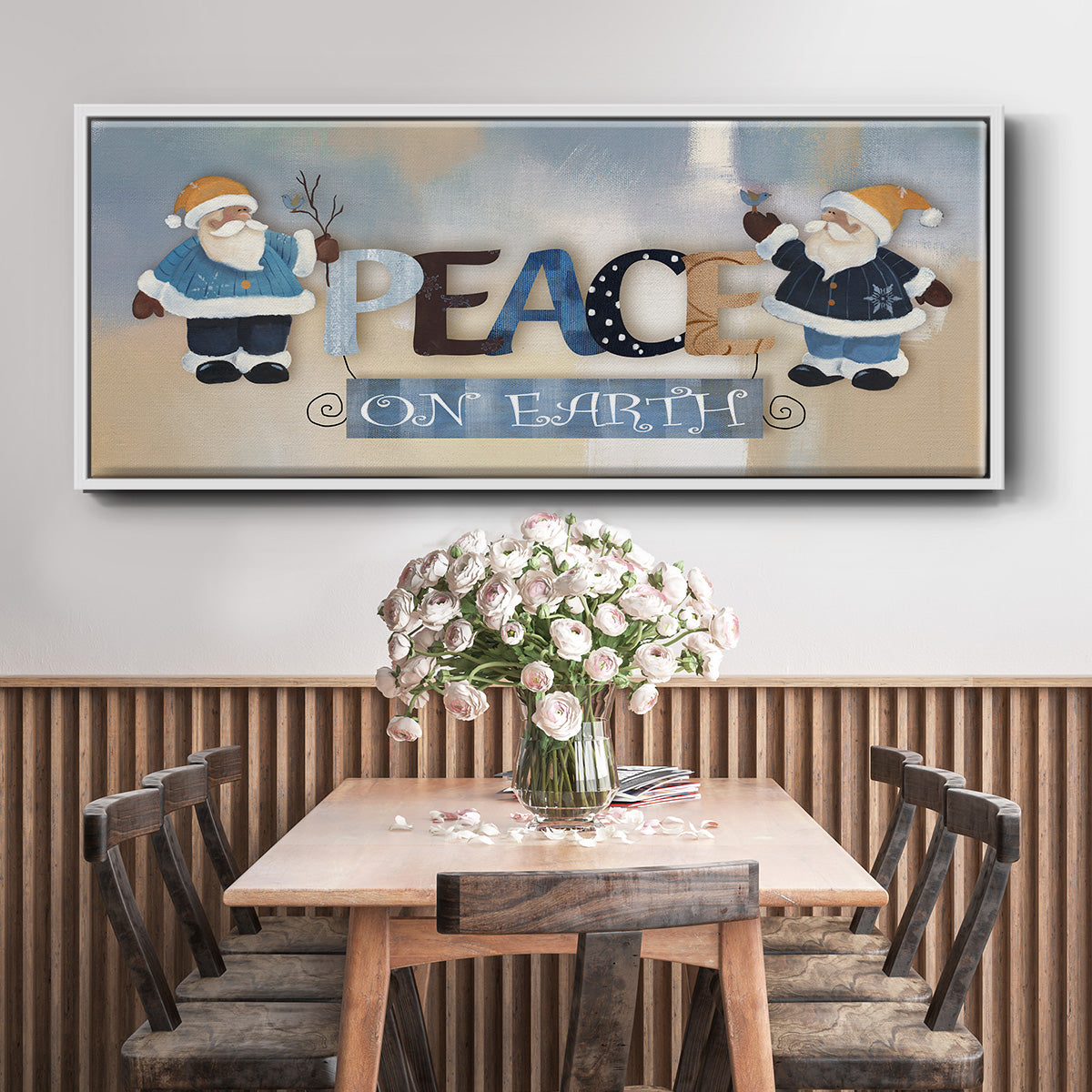 Santa Peace - Floater Framed Canvas Print