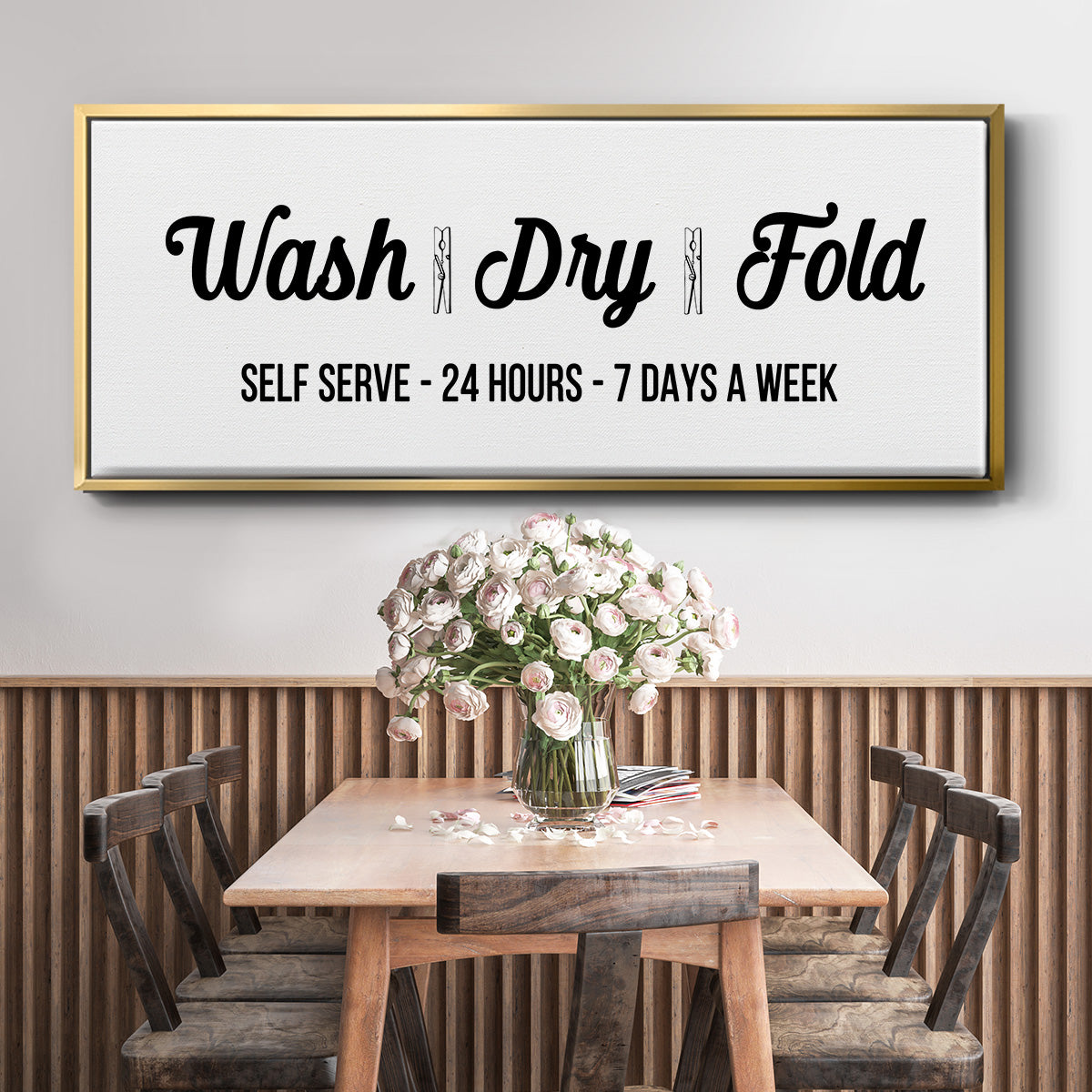 Wash Dry Fold - Floater Framed Canvas Print