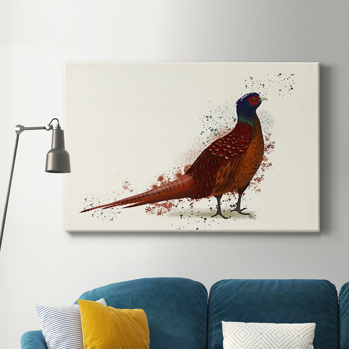 Pheasant Splash 4 Premium Gallery Wrapped Canvas - Ready to Hang