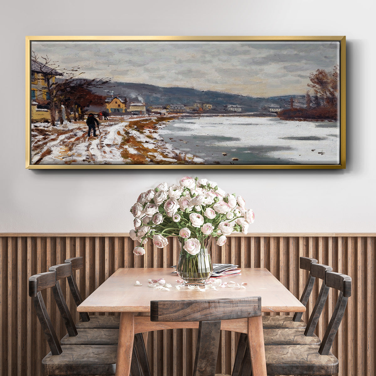 The Seine at Bougival, 1869 - Floater Framed Canvas Print