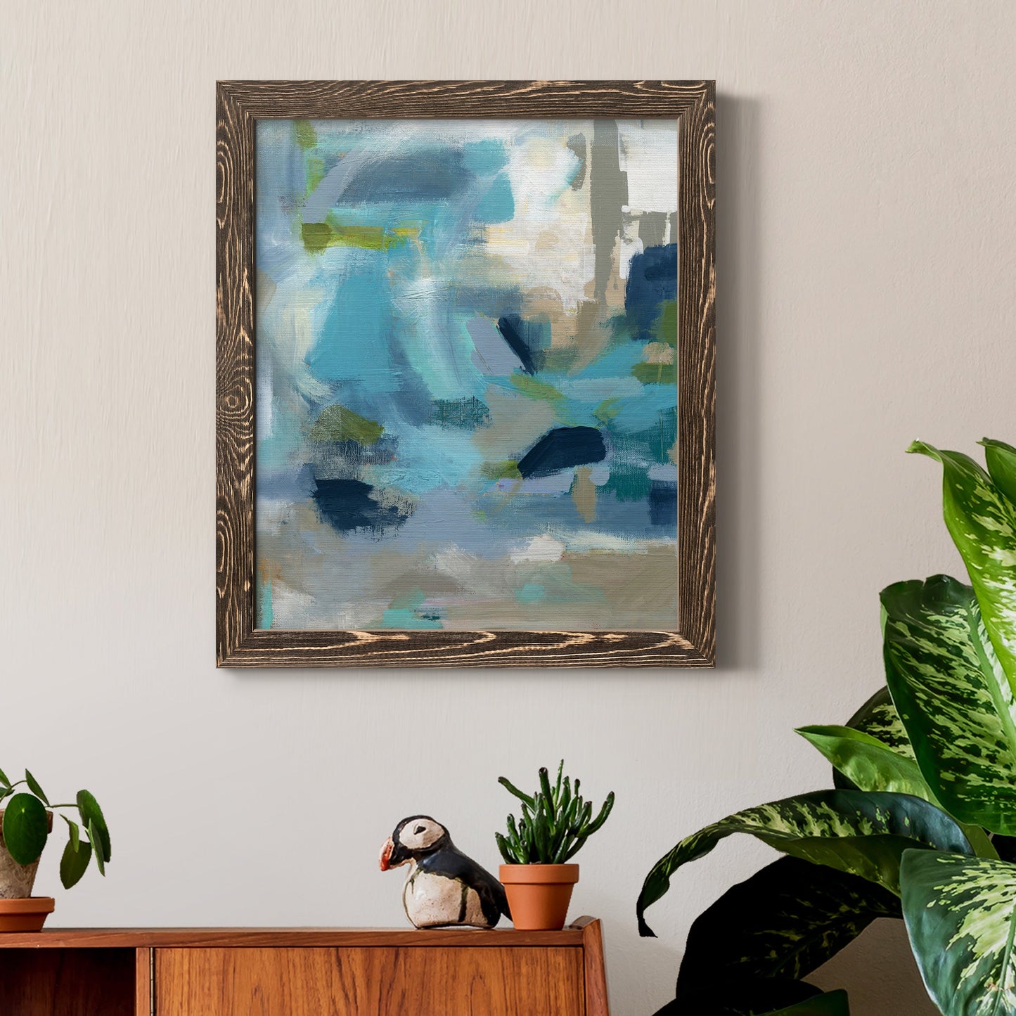 Circle the Beachfront - Barnwood Framed Canvas Print