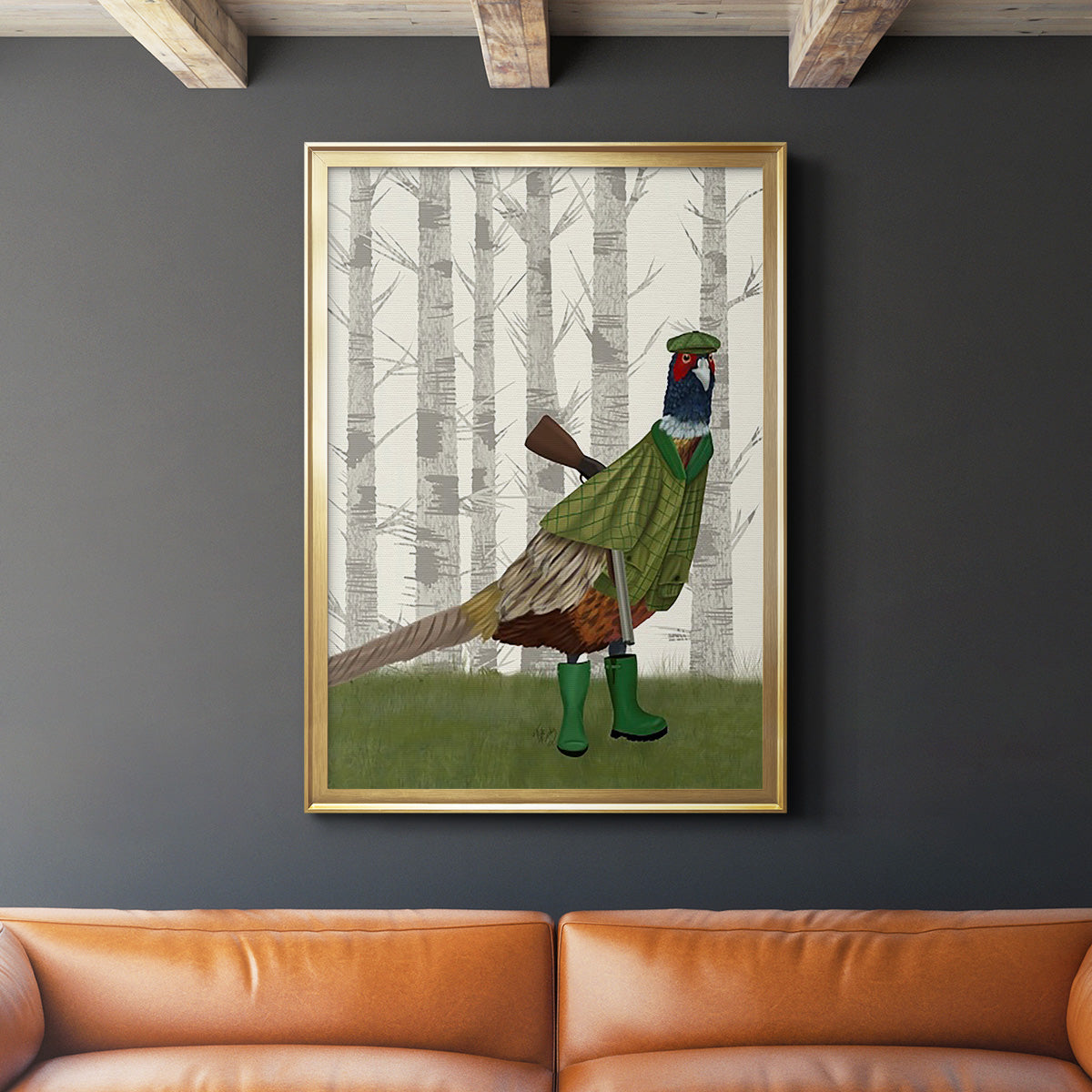 Pheasant Shooting Party 2 - Modern Framed Canvas Print