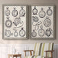 Pocket Watch Sketches I - Premium Framed Canvas 2 Piece Set - Ready to Hang