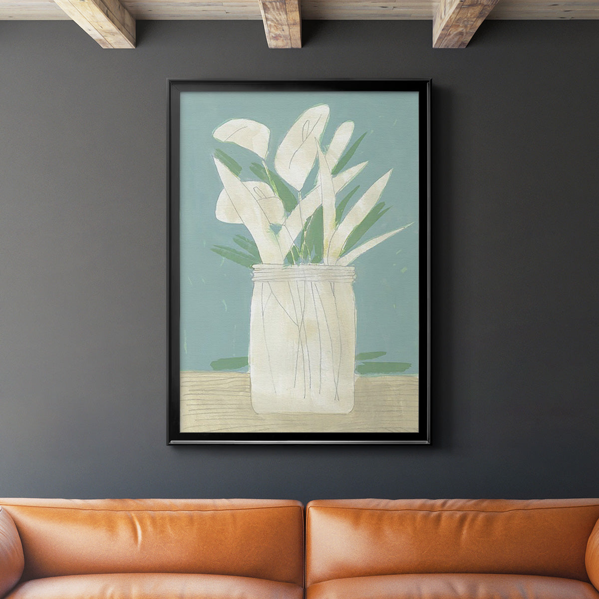 Muted Spring Arrangement IV - Modern Framed Canvas Print