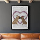 French Kiss and Flower Heart - Modern Framed Canvas Print